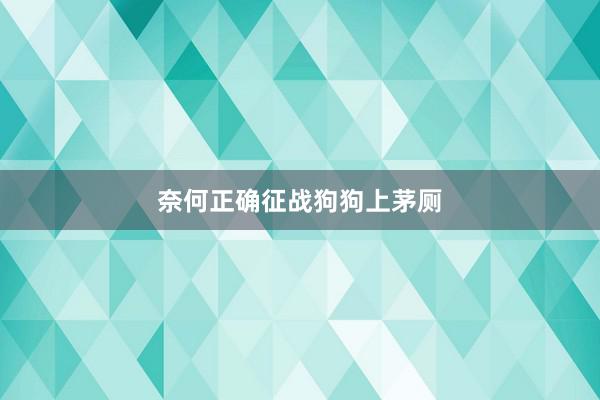 奈何正确征战狗狗上茅厕